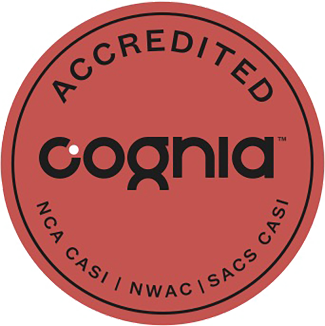 Cognia accreditation badge (Red)